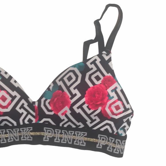 VS Pink Wear Everywhere Floral Print T-shirt Bra - Picture 4 of 9